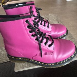 Dr. Martens Pink Boots with Translucent Soles